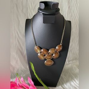 Coffee color statement necklace
